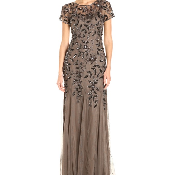 Adrianna Papell Dresses & Skirts - Adrianna Papell Floral Beaded Godet Gown